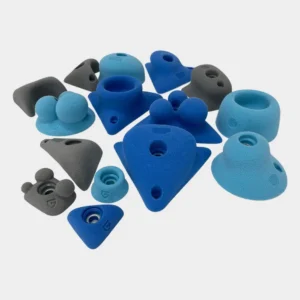 Blue color of climbing holds